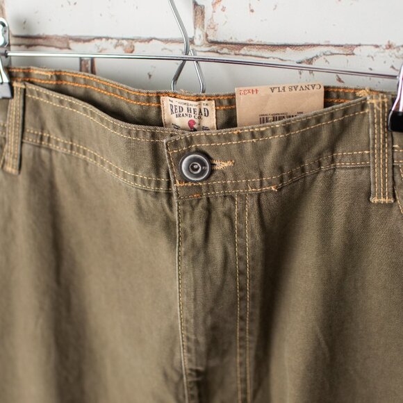 RedHead Brand Co. Canvas Pants Men’s 44x32 Brown Olive Utility Jeans - Picture 2 of 10